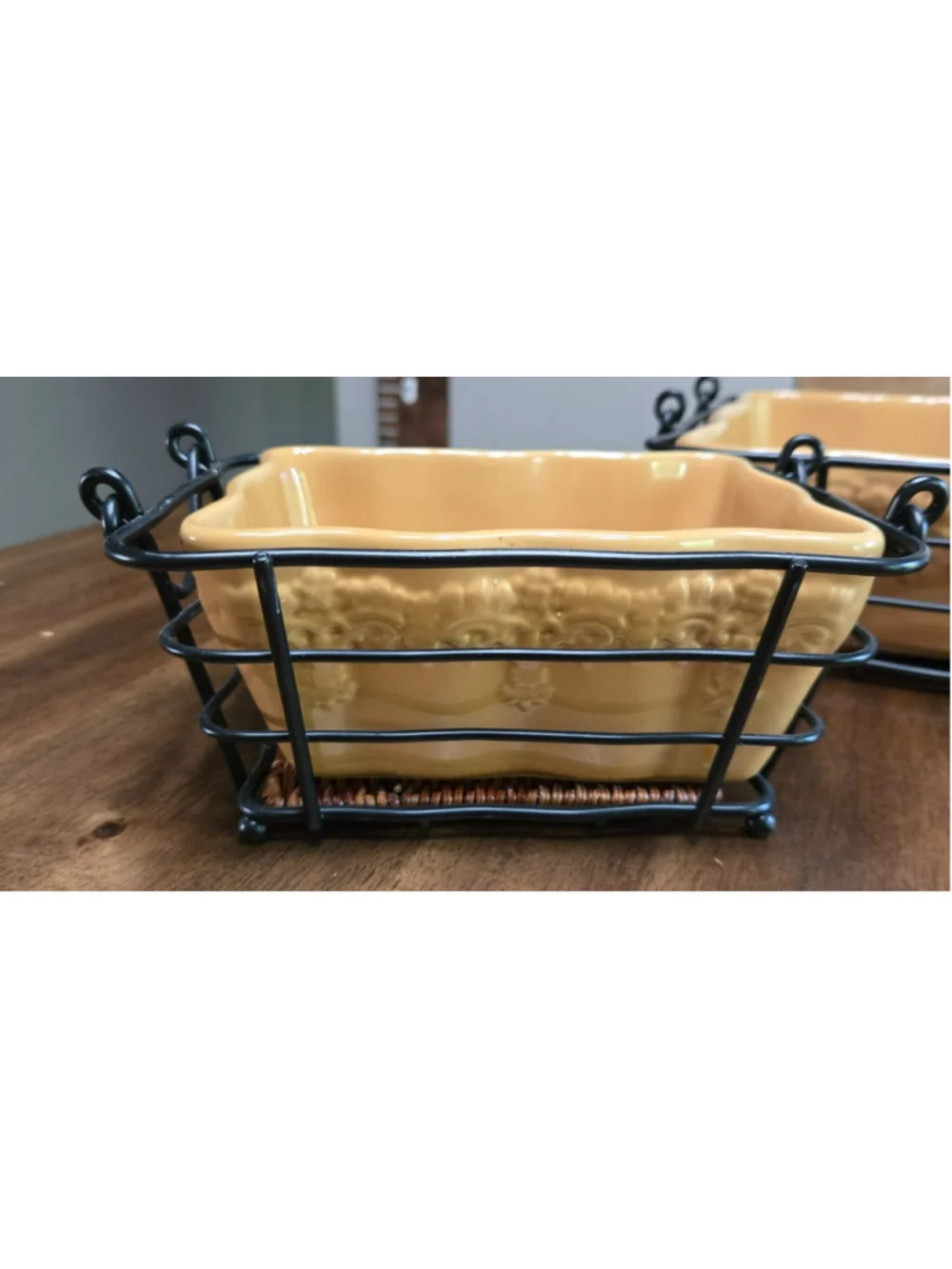 Temp-Tations by Tara 3-Piece Ceramic Bakeware Set with Wire Racks - Country Lace